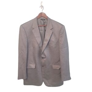 Jos.A.Bank Mens Grey Silk Camal Hair Luxury Signature Collection Blazer Size 44L